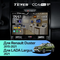 Штатная магнитола для Lada Largus 2021+ (Экран 11") - Teyes CC4 Pro на Android 13, 8-ядер, 8ГБ-128ГБ, SIM-слот