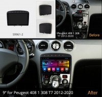 Магнитола для Peugeot 308 2007-2014, 408 2012-2022 - Carmedia OL-9961 Android 10, 8-ядер, SIM-слот (CarPlay)