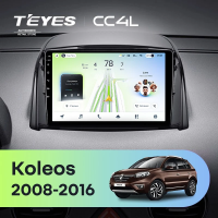 Штатная магнитола для Renault Koleos (2008-2016) Тип-A - Teyes CC4L на Android 14, 8-ядер, 6ГБ-64ГБ, SIM-слот