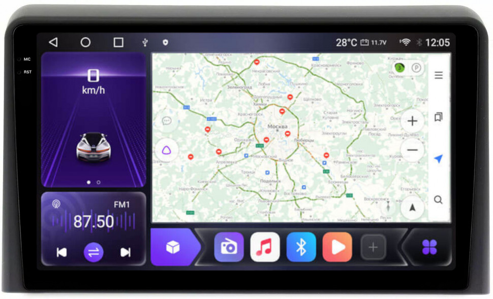 Магнитола для Hyundai Sonata 2017-2019 (LF) - Carmedia OL-9775 QLed+2K, Android 12, ТОП процессор, CarPlay, SIM-слот (CarPlay)