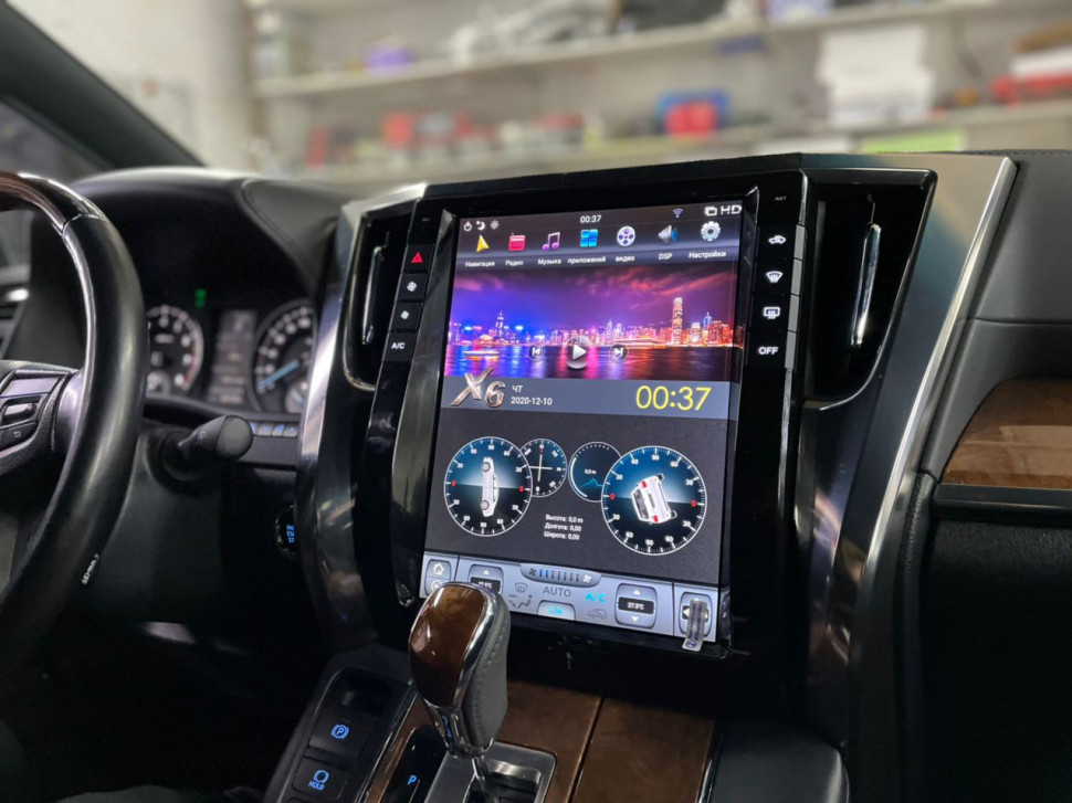 Магнитола для Toyota Alphard 30 2015-2019 (3-10 динамиков) - Carmedia ZF-1308L-GE вертикальный экран в стиле "Тесла" на Android 13, 8Гб+128Гб, 4G SIM-слот, CarPlay