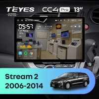 Штатная магнитола для Honda Stream 2 (2006-2014) Правый руль (Экран 13") - Teyes CC4 Pro на Android 13, 8-ядер, 8ГБ-128ГБ, SIM-слот