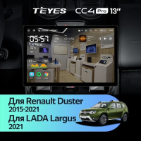 Штатная магнитола для Lada Largus 2021+ (Экран 13") - Teyes CC4 Pro на Android 13, 8-ядер, 8ГБ-128ГБ, SIM-слот