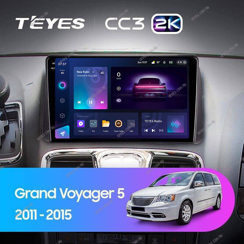 Штатная магнитола Teyes CC3 2K 4/64 Chrysler Grand Voyager 5 (2011-2015)