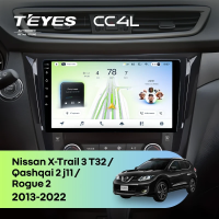 Штатная магнитола для Nissan Rogue 2 / X-Trail 3 T32 / Qashqai 2 j11 (2013-2022) F3 Тип-AB - Teyes CC4L на Android 14, 8-ядер, 6ГБ-64ГБ, SIM-слот