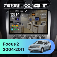 Штатная магнитола для Ford Focus 2 Mk 2 (2004-2011) (Экран 11") - Teyes CC4 Pro на Android 13, 8-ядер, 12ГБ-256ГБ, SIM-слот