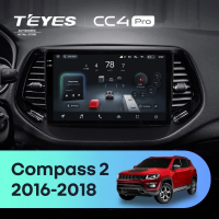 Штатная магнитола для Jeep Compass 2 MP (2016-2018) (Экран 10,36") - Teyes CC4 Pro на Android 13, 8-ядер, 8ГБ-128ГБ, SIM-слот