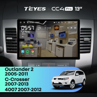 Штатная магнитола для Mitsubishi Outlander 2 (2005-2011) (Экран 13") - Teyes CC4 Pro на Android 13, 8-ядер, 12ГБ-256ГБ, SIM-слот
