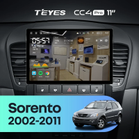 Штатная магнитола для Kia Sorento BL (2002-2011) (Экран 11") - Teyes CC4 Pro на Android 13, 8-ядер, 12ГБ-256ГБ, SIM-слот