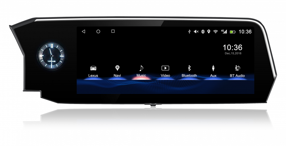 Монитор 12.3" для Lexus ES 2018-2021 (взамен 8") - Carmedia BNR-20ESQ на Android 10, 8Гб-128Гб, CarPlay, 4G SIM-слот